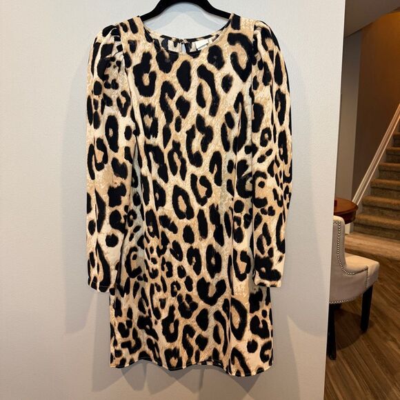 H & M Leopard Dress M - Picture 1 of 8